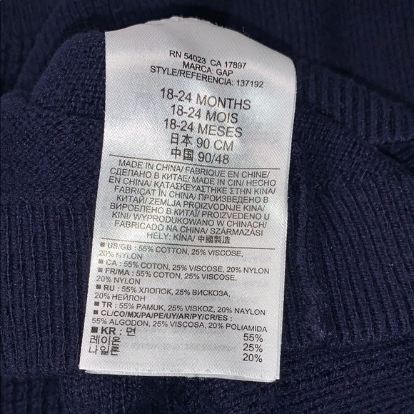 Baby Gap Navy Blue Sweater Size 18-24 Months - Picture 4 of 4